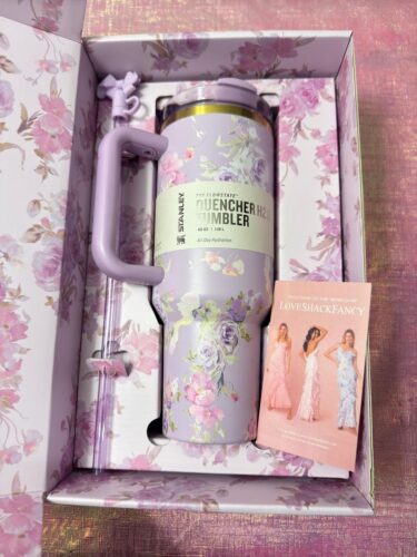 The Stanley X LoveShackFancy Holiday Quencher Happy Thoughts photo review