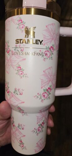 The Stanley X LoveShackFancy Holiday Quencher Rosa Beaux Pink photo review