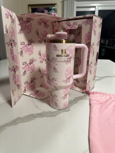 The Stanley X LoveShackFancy Holiday Quencher Rosa Beaux Pink photo review
